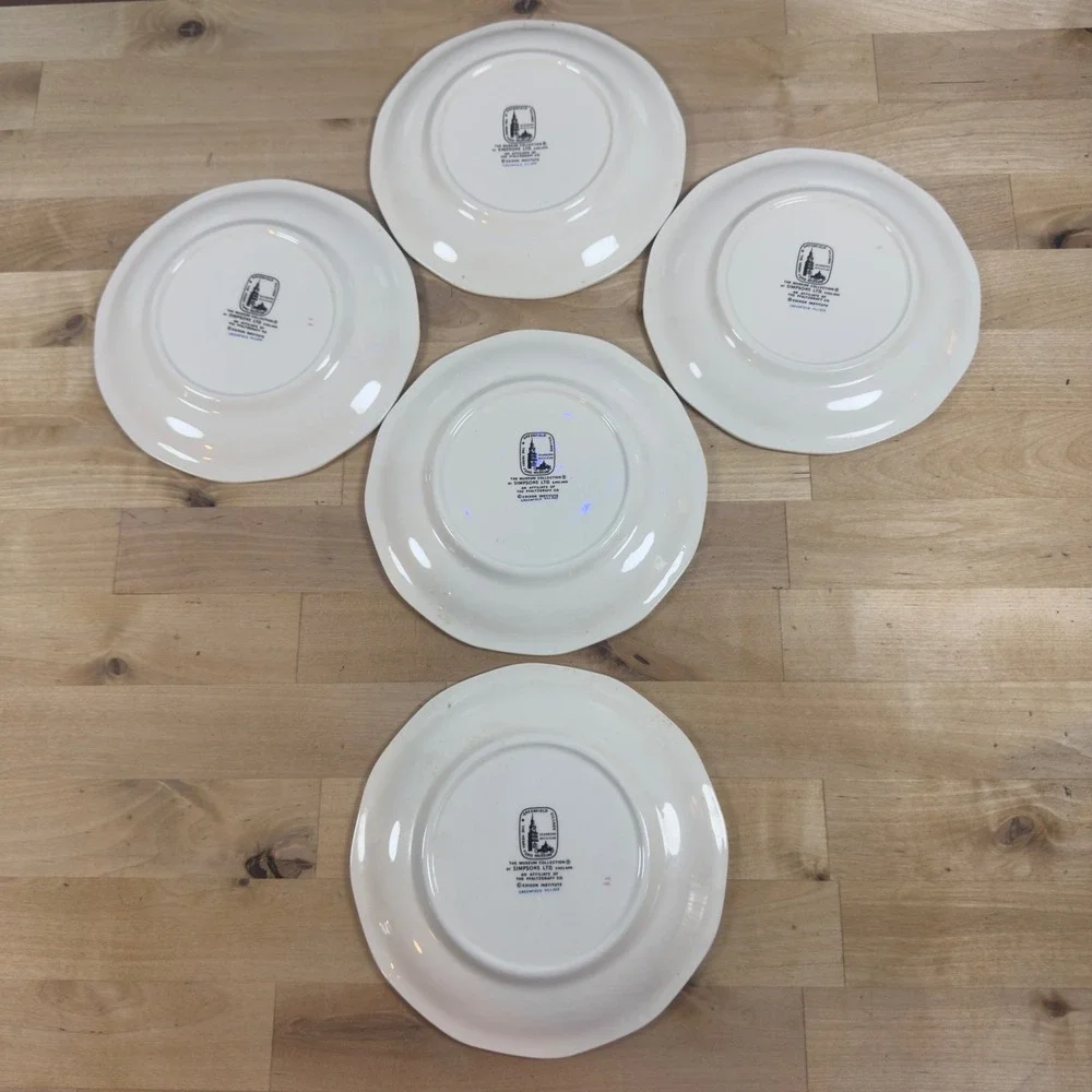 Simpsons Ltd England Greenfield Village Pfaltzgraff Floral Plates Set of 5 6.75